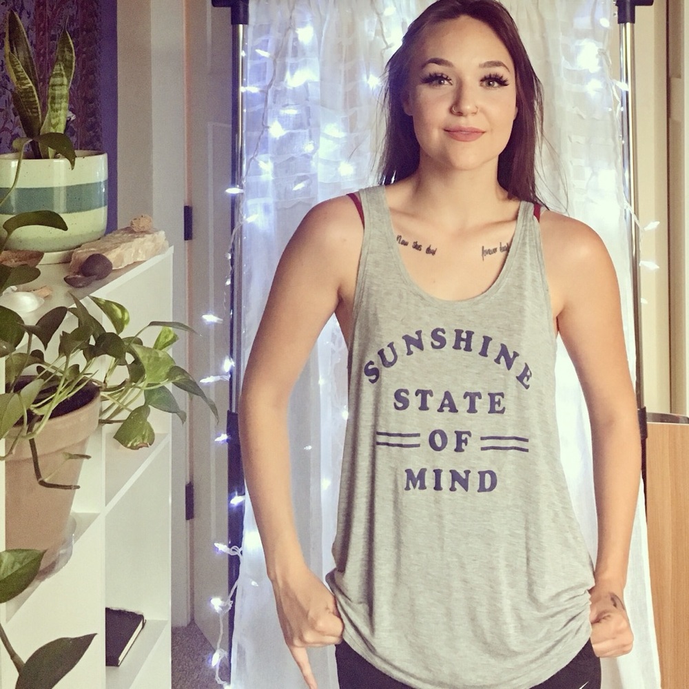 Grey jersey knit tank